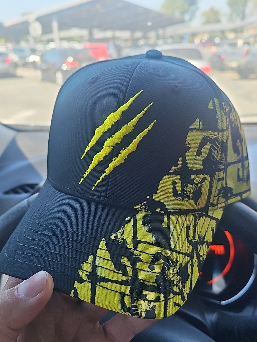 Black and Yellow Graphic Snapback Cap Wolverine Edition